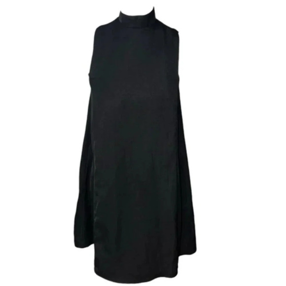 Lucca High Neck Black Flowy Sleveless Tunic Dress - Picture 1 of 5